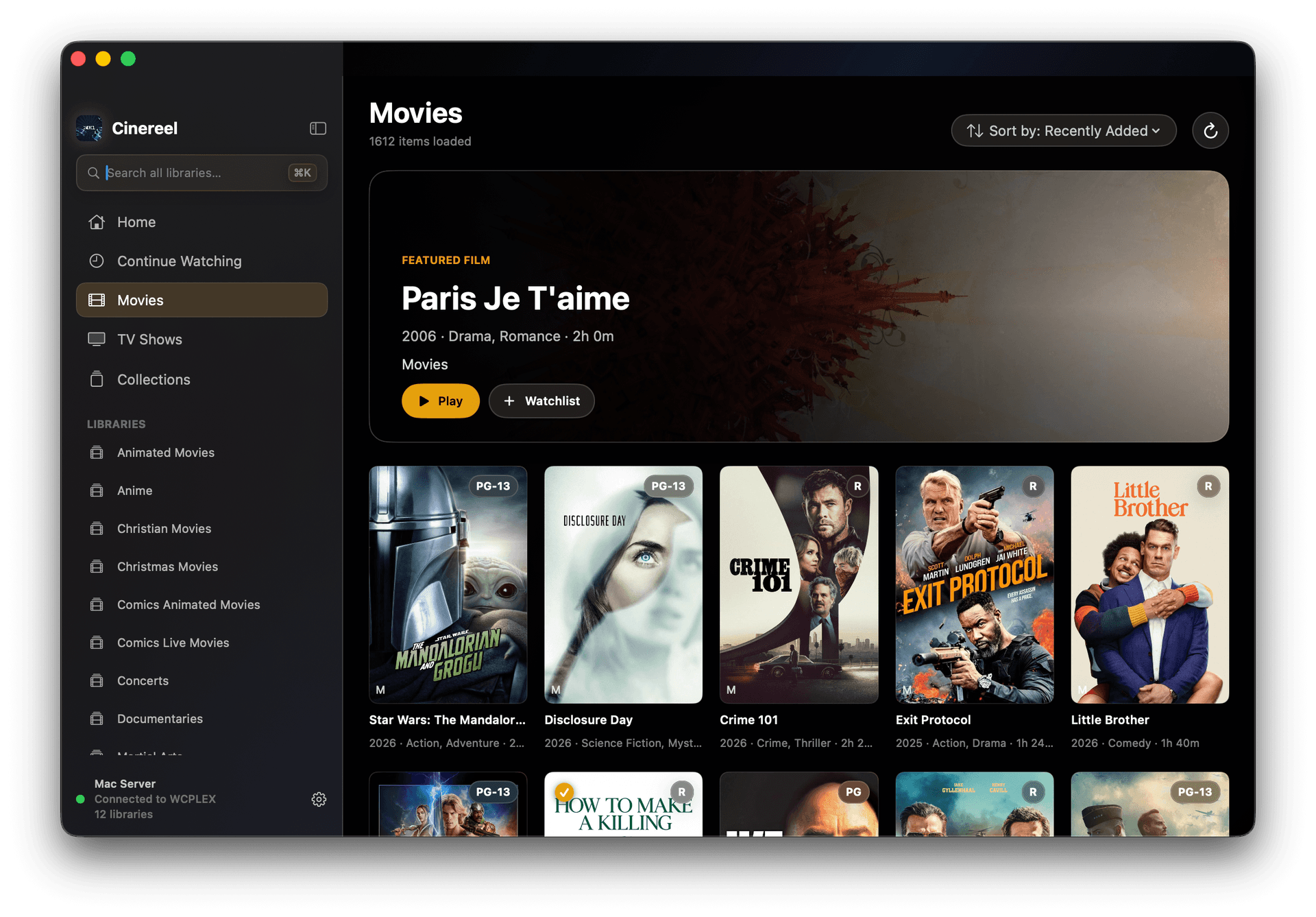 CineReel on macOS