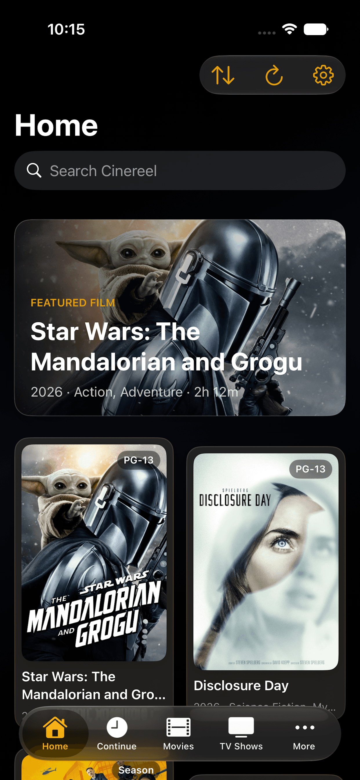 CineReel on iPhone